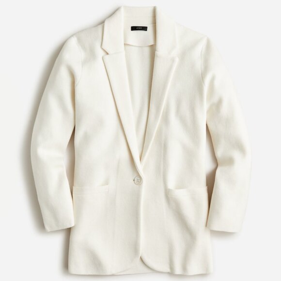 J. Crew Sweaters - NWT J. Crew Cecile Relaxed Knit Sweater Blazer in Ivory Size Small
